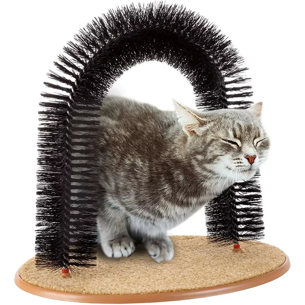 

2022New Cat Self Groomer Pet Brush Massager with Scratching Pad Arch Cat Brush Removable Cat Itching Rubbing Brush Cat Accessori