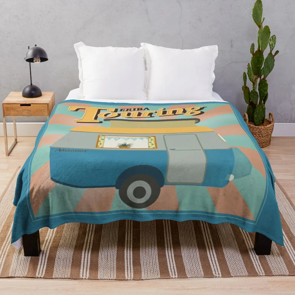 

Vintage Touring Caravan Adventure Throw Blanket Vintage Blanket Dorm Room Essentials
