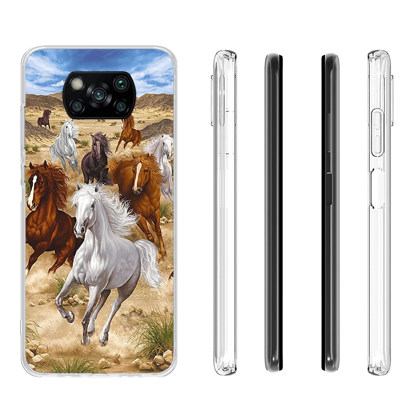 Фото Чехол для телефона Horse Great Beauty Galloping для Xiaomi Poco X6 X5 X4 X3 Nfc F6 F5 Pro F4 Gt F3 F2 F1 M5S M4 M3 с персонализированным принтом Co №4
