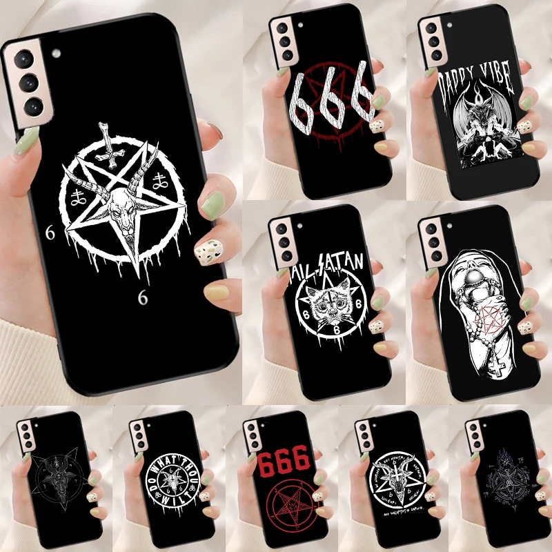 Пентаграмма 666 демонический чехол для Samsung Galaxy S21 S22 Ultra S20 FE Note 20 S8 S9 S10 10 Plus - купить