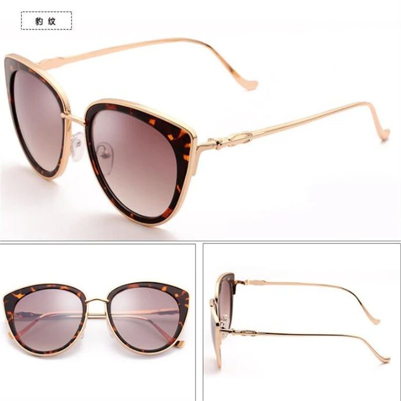 

marca vintage cat eye óculos de sol feminino retro condução redonda metal quadro óculos de sol para espelho feminino uv400
