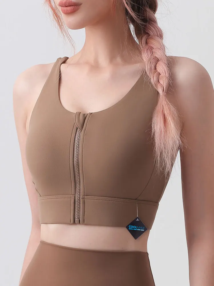 

Женский спортивный бюстгальтер с открытой спиной, нижнее белье для йоги, молния спереди, бюстгальтер для фитнеса, укороченный топ, тренажерный зал, пуш-ап, женское нижнее белье, жилет