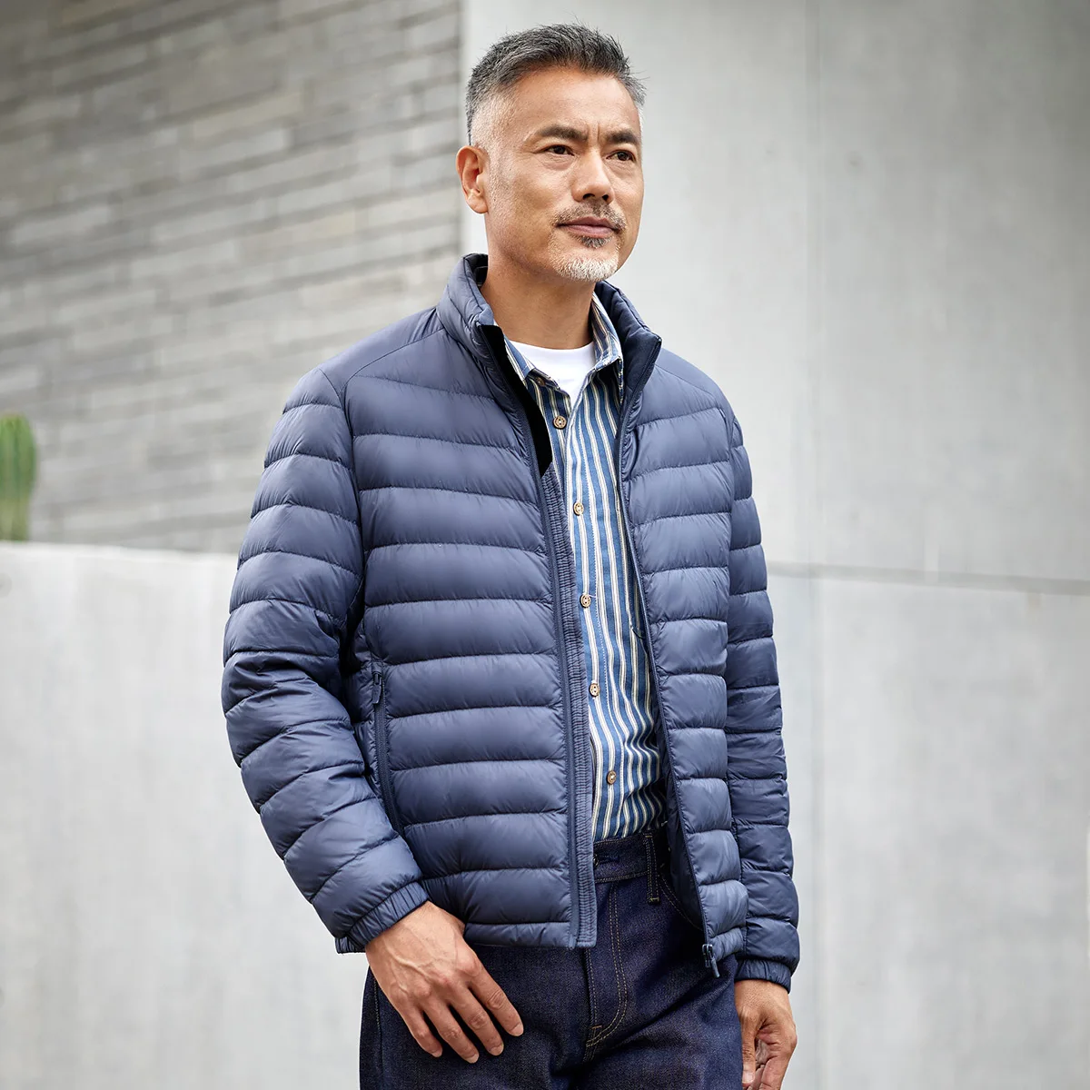 TANBOER Daddys Favorite Foldable Winter Lightweight Packable Men's Duck Down Filled Puffer Jackets TF216201-1