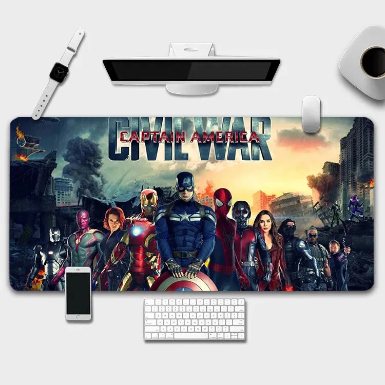 

Disney Superhero HD Printing Mouse Pad Computer Pc Gamer Complete Hot Large Desk Pads Computer Lock Edge Keyboard Mat