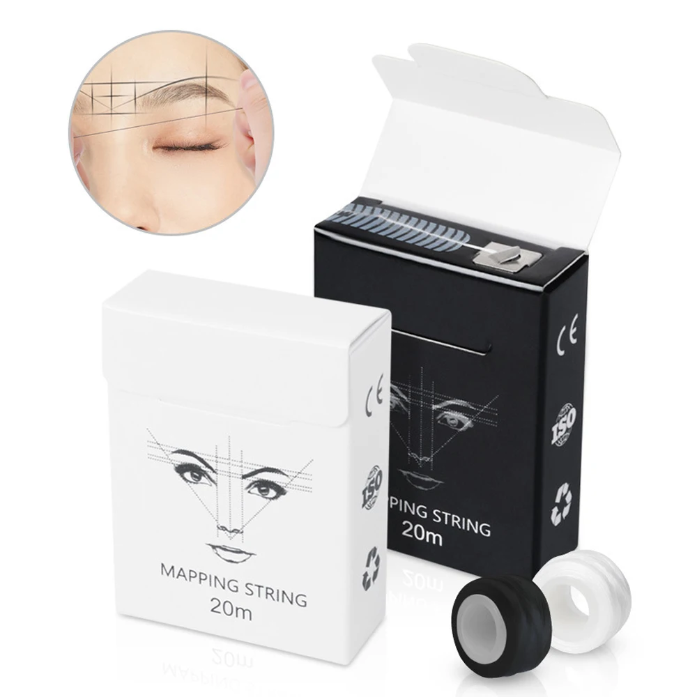 

3/5pc White/Black Microblading Mapping String Pre-Inked Eyebrow Marker Thread Tattoo Brow Point Tools Tattoo Accessory Supply