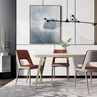 modern simple european dining chair light luxury designer leather chair back home nordic leisure hotel restaurant