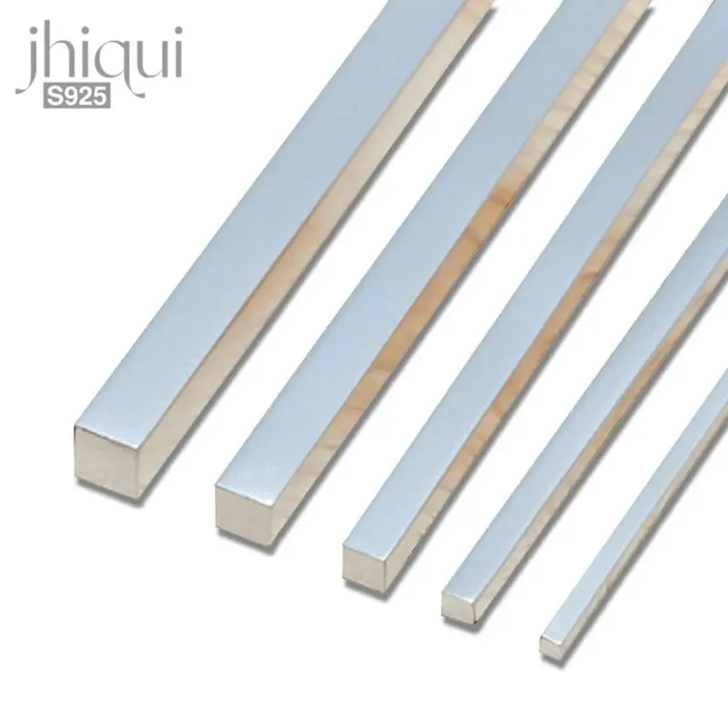 

50/100CM Solid S925/S999 Cuboid Silver Wire For DIY Bracelet Making Fine Jewelry Finding