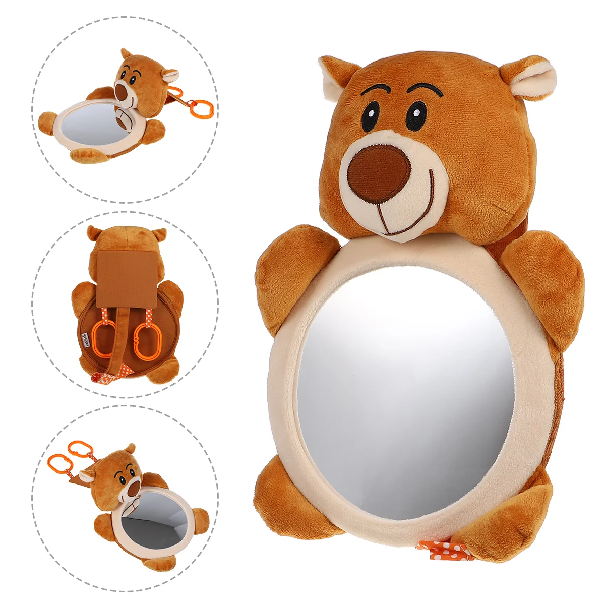 

Distorting Mirror Bear Shape Rearview Safety Seat Baby Back Observation Child Blind Spot