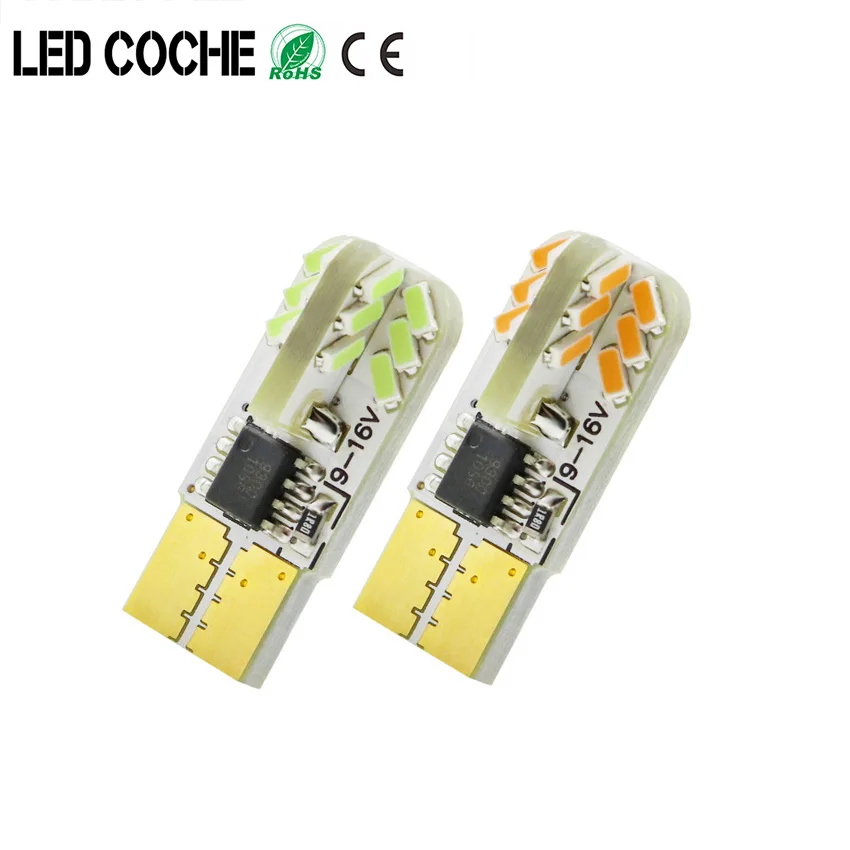 

2pcs Car LED Bulbs 12V 194 T10 W5W LED Lamp Wedge 3014 24SMD Interior Lights white6000K 2W