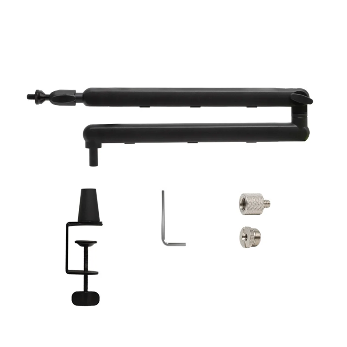 Thin Microphone Arm Boom Desktop Stand with Clip Adjustable Cantilever for Phone Tablet