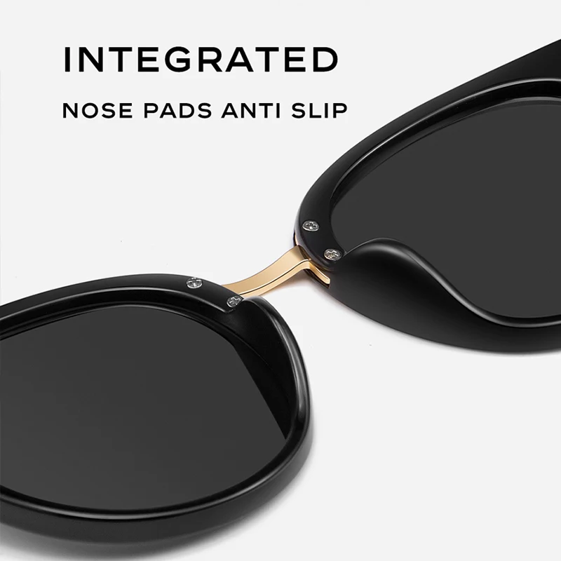 CAPONI Polarized Women Sunglasses Fashion Oval Cat Eye Stylish Eyewear UV400 Coating Support Customized Prescription CP76025