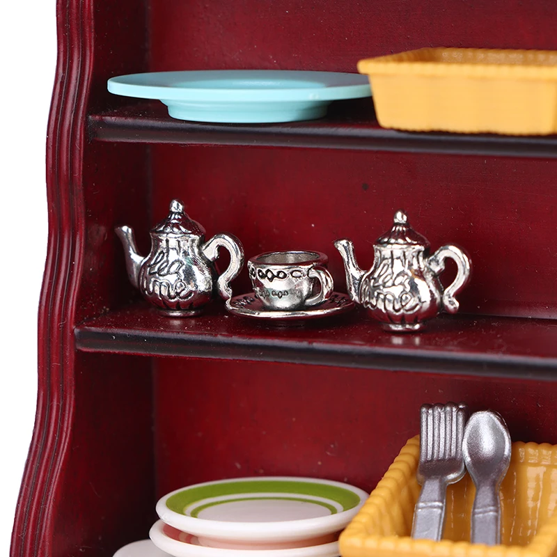 3 шт. 1:12 кукольная мебель чайник чашка металлический чайный набор аксессуары