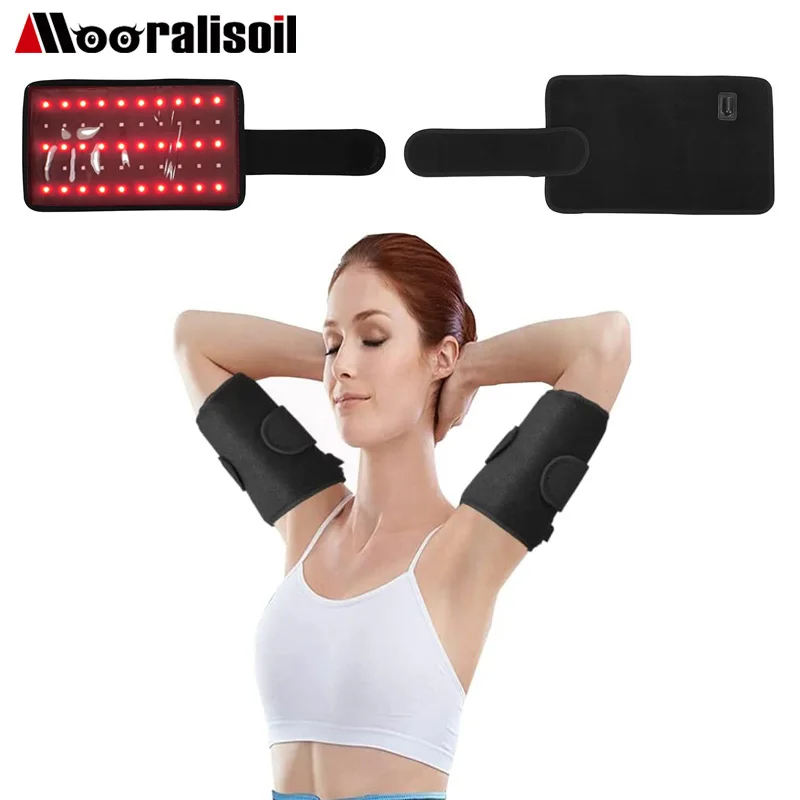 2Pcs Infrared Red Light Therapy Arm Belt, 660nm, 850nm Red Light Therapy Arm Wrap with Timer For Arm Knee Joint Relief, Slimming