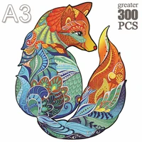 wooden animal puzzles jigsaw for adults kids mysterious fox 300 pcs puzzle holiday gift interactive games toy wood jigsaw