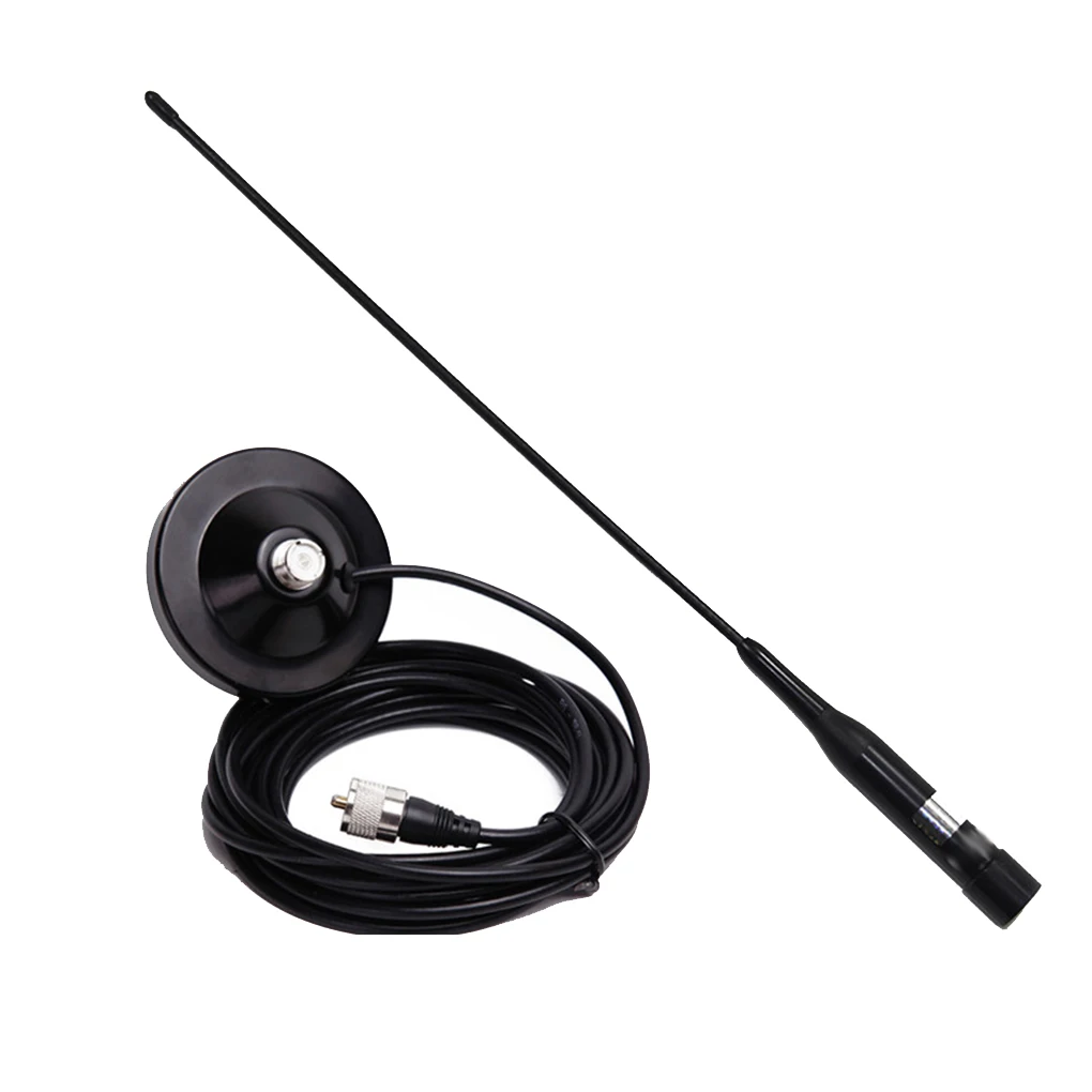 

Dual Band VHF UHF 144 430MHz Mobile Ham Radio Antenna NLR2 Magnetic Mount 5M Cable Replacement for Mobile Radio