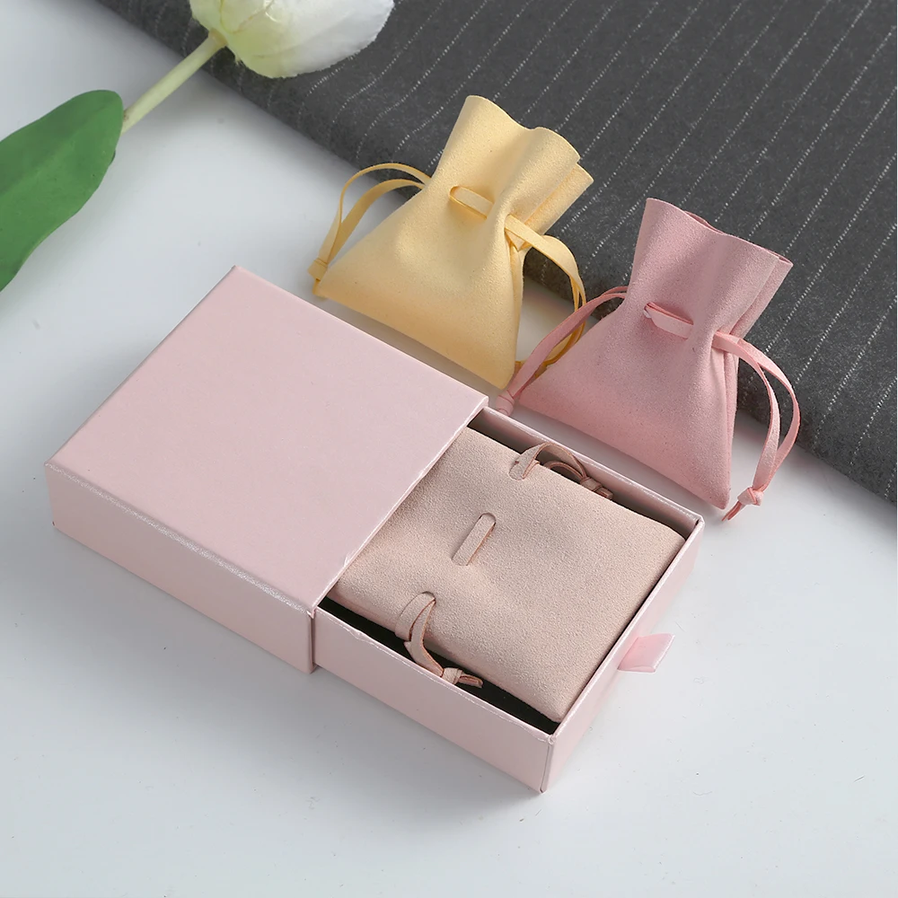 

5pcs New Jewelry Gift Bags Drawstring Microfiber Candy Jewelry Bag Wedding Favors For Guests Jewelry Pouch For Small Business