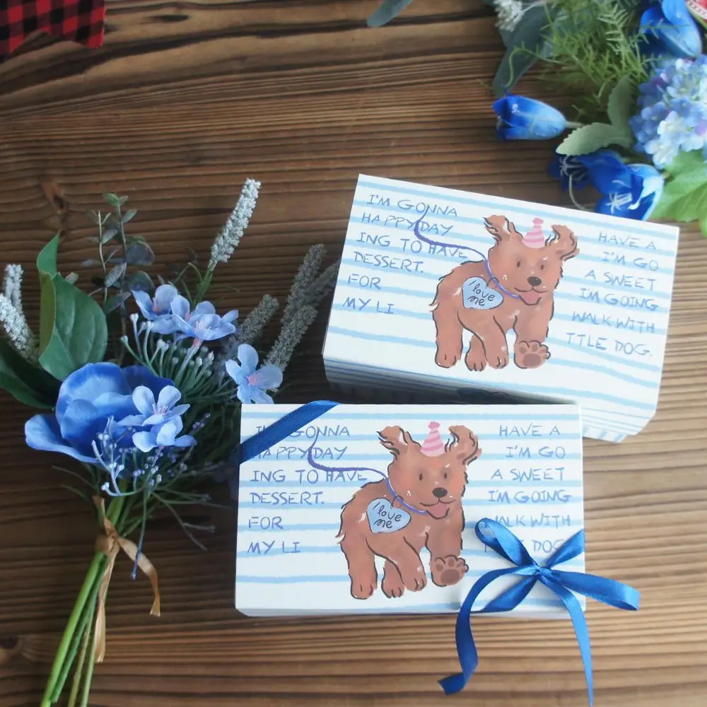 17*9*10 см 10 шт. синяя линия для бега собаки бумажная коробка конфеты сладкая