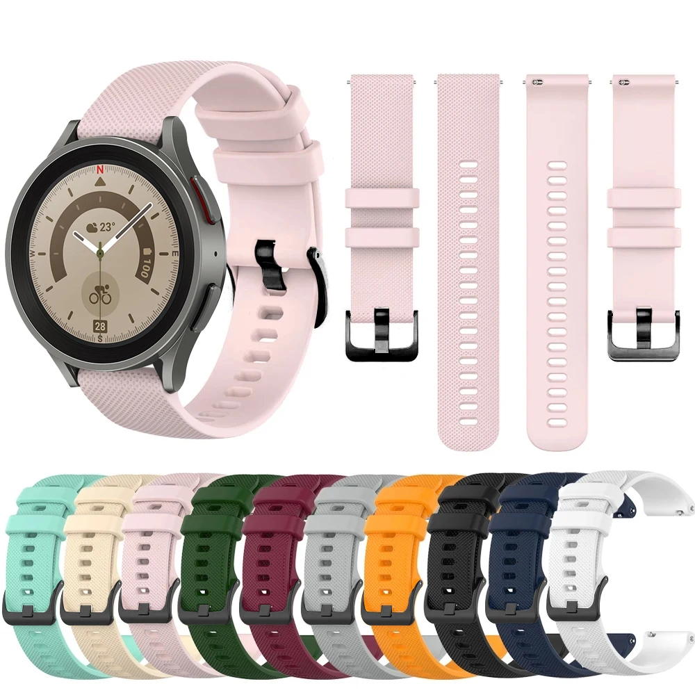 

Ремешок силиконовый для Galaxy watch 5 Pro 45 мм/4/4classic/46 мм/42 мм 20 мм, браслет для смарт-часов Galaxy Watch 5 44 мм 40 мм