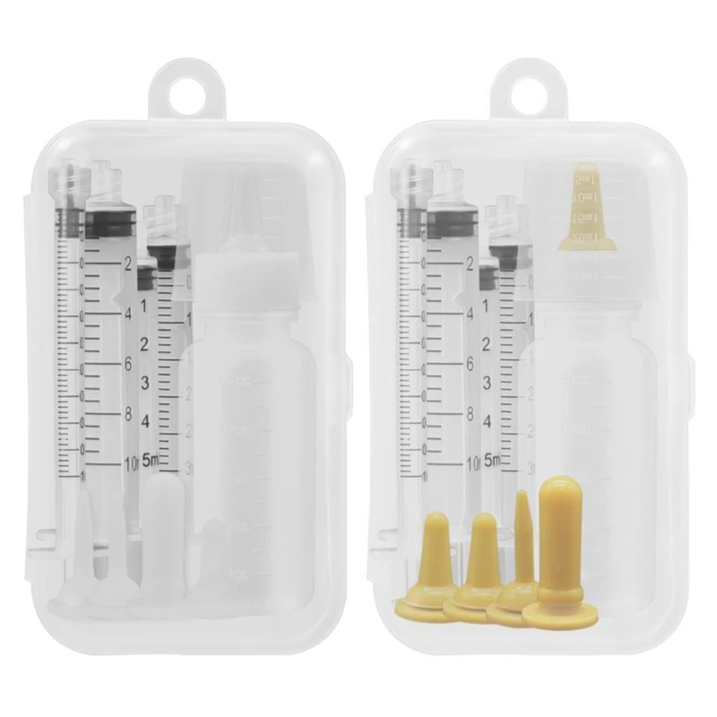 

11pcs Puppy Nursing Feeding Milk Bottle Silicone Nipple Syringes Feeder Set