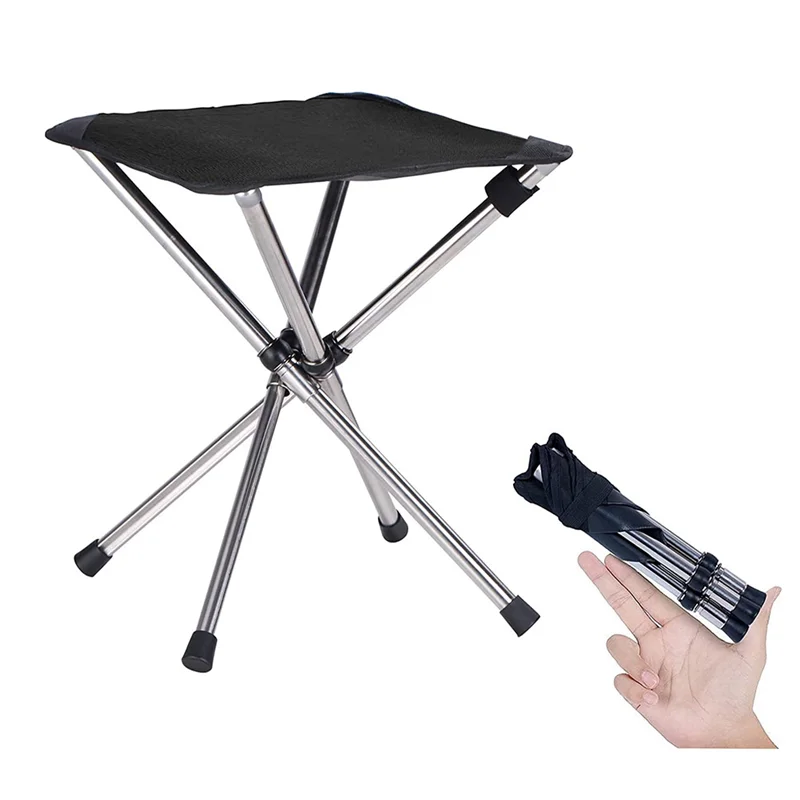 

1Pc Camping Stool,Small ,Folding Stool Stainless Steel Compact Lightweight Backpacking Stool with Carry Bag