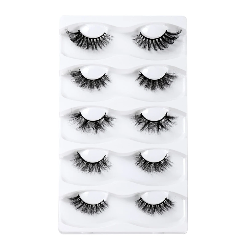 

5 Pairs False Eyelashes 8D Mink Hair Lashes Natural Three-Dimensional Eyelashes Drop Shipping
