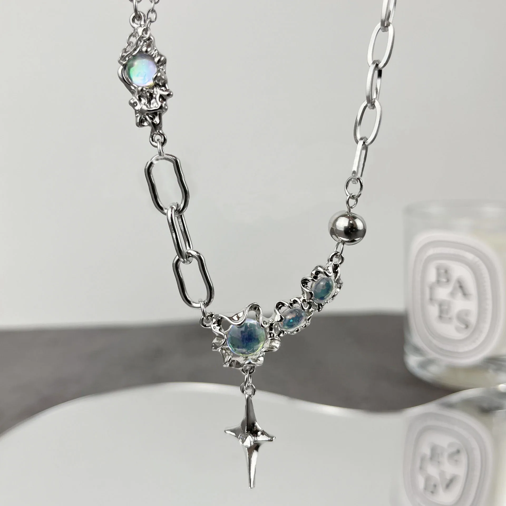 

Женское ожерелье с подвеской в виде звезды из опала