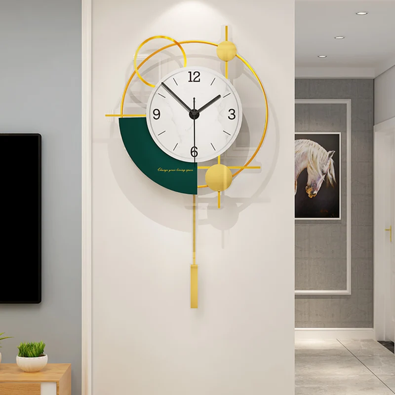 

Classic Creativity Nordic Wall Clock Living Room Large Silent Pendulum Wall Clock Modern Design Reloj Pared Grande Room Decor