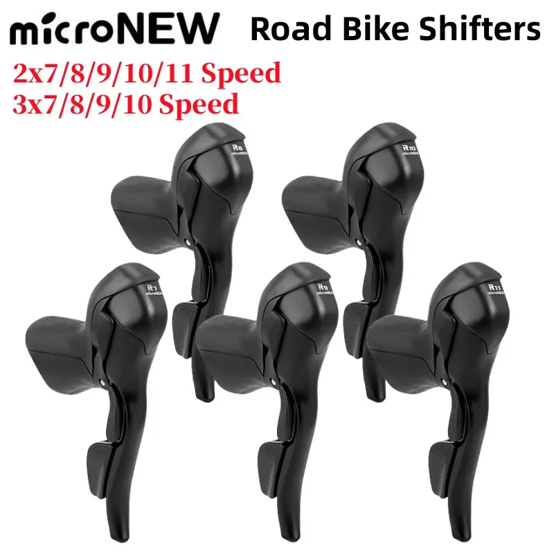 

microNEW Road Bike Shifter 2x7/8/9/10/11 Speed Brake Lever Bicycle 3x7/8/9/10 Speed Derailleur Groupset