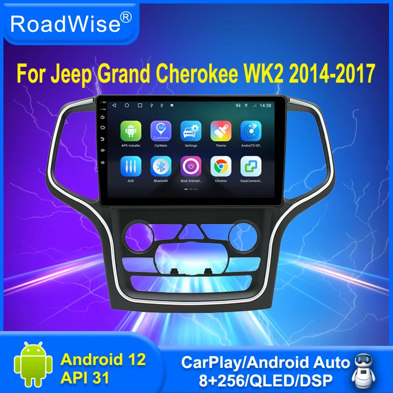 

8+256 Android 12 Car Radio For Jeep Grand Cherokee WK2 2014 2015 2016 2017 Multimedia Carplay 4G WIFI GPS DSP DVD 2Din Autoradio