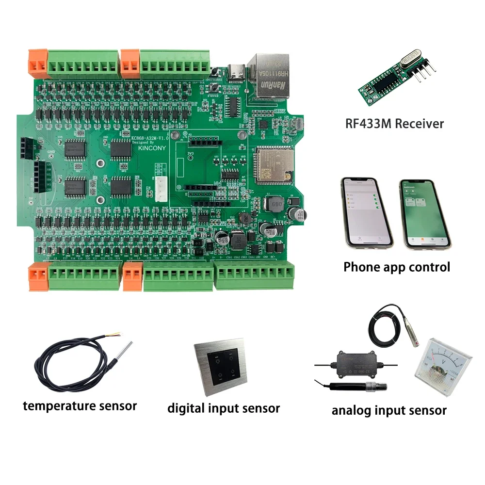 KC868-A32M ESP32 плата RJ45 32DO Wifi переключатель MOSFET модуль HTTP ESPhome Tasmota IIC RTC 2/4G GSM