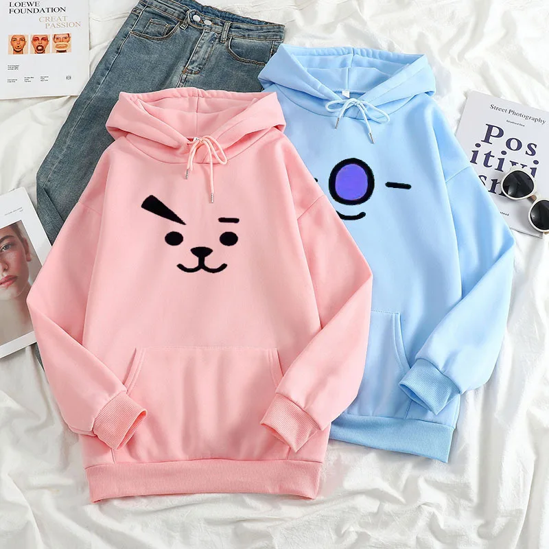 Line Friends Bt21 Anime Hobby Tata Chimmy Cooky Autumn and Winter New Long-Sleeved Casual Hoodie Loose Sweater Couple Models
