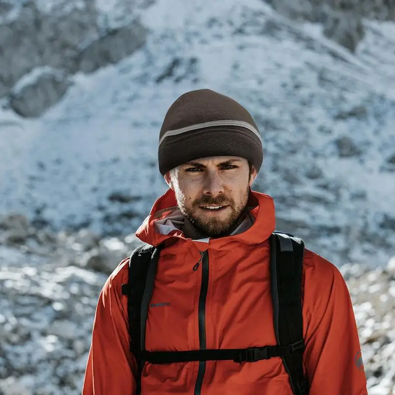 Светоотражающая теплая шапка зимняя унисекс с высокой видимостью манжетами