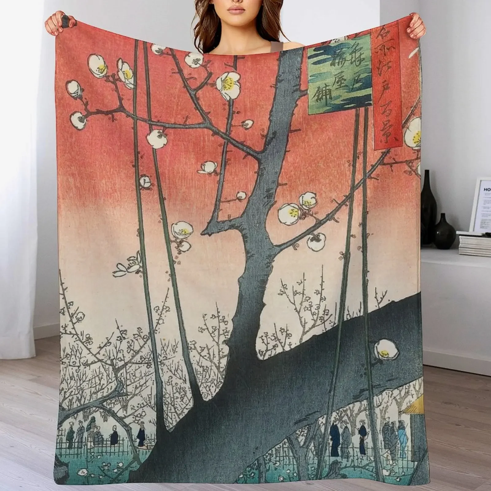 Плед &quotСливовый сад в Камеидо&quot Utagawa Hiroshige