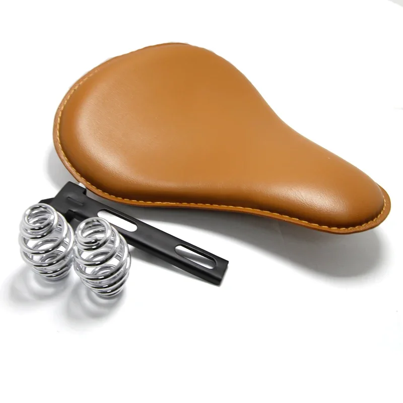 

Мотоциклетное весеннее сиденье для соло, состаренная Мягкая Кожаная подушка, монтажный комплект для Sportster Bobber Chopper Heritage Springer Softail