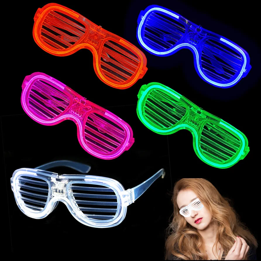 

10/50pcs Led Glasses Neon Party Flashing Glasses Luminous Light Glasses Bar Party Concert Props Fluorescent Glow Party Supplies