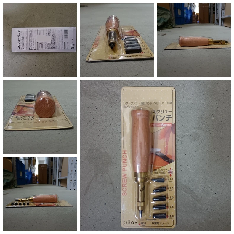 

6 шт. винтовой дырокол для кожи, инструмент для обвязки книг, бумажный дырокол, дыроколы для рукоделия, 6 наконечников 1,5 м, 2 мм, 2,5 мм, 3 мм, 3,5 м, 4 мм