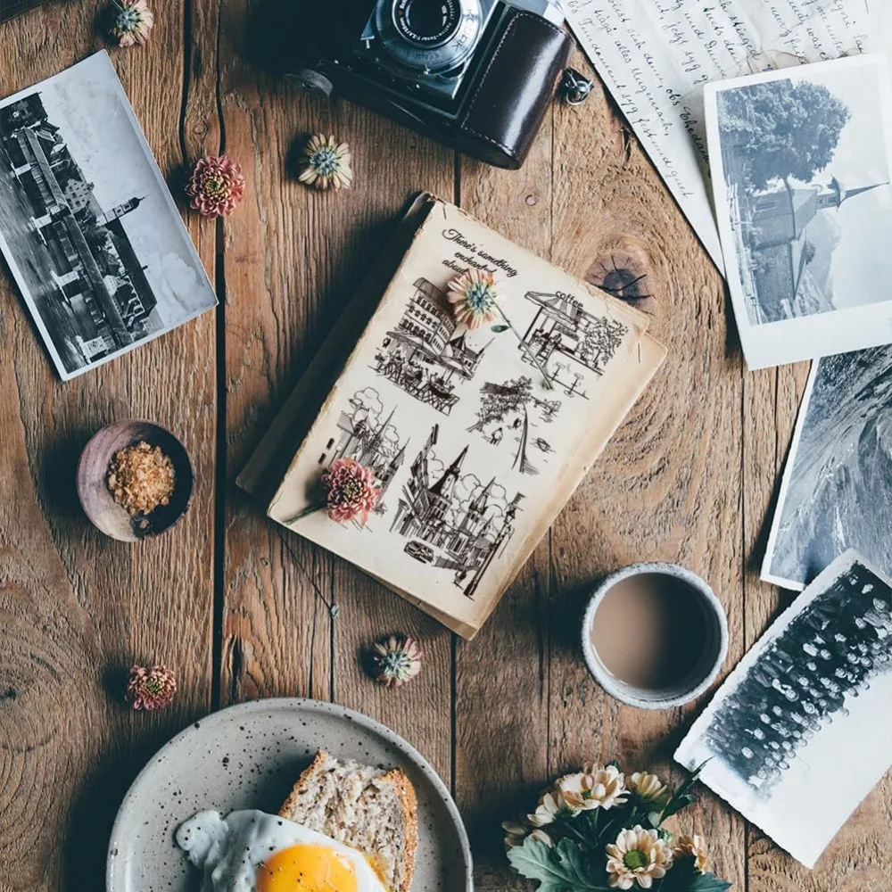 Прозрачные штампы с городской пейзажем города уличного пейзажа для DIY