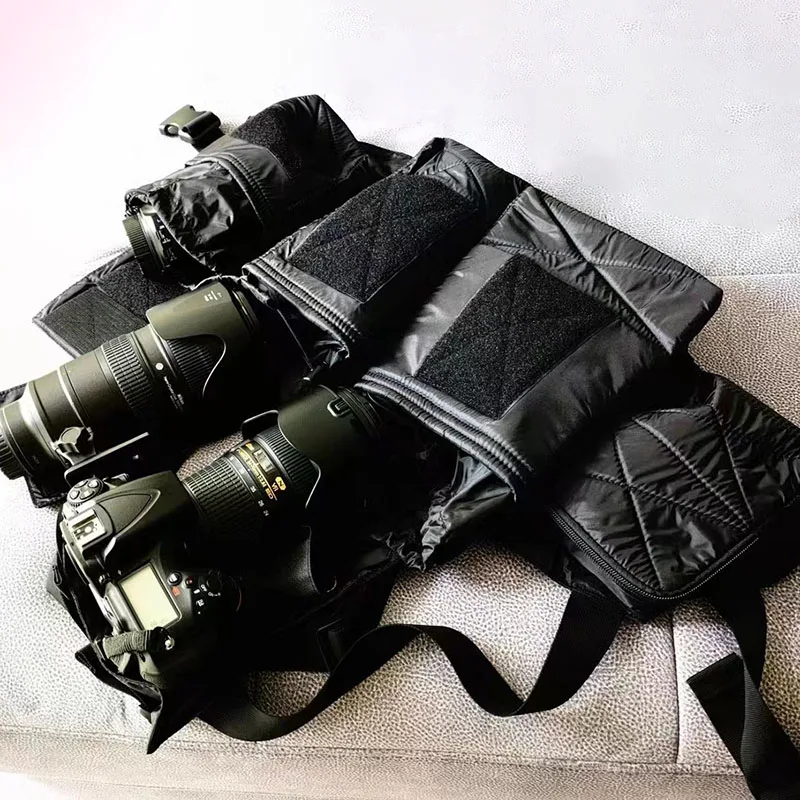 

Professional SLR Camera Bag Shoulders Photography Vest Camera Jacket Waist bag Snapshot Lens Barrel Bags Portable Waterproof