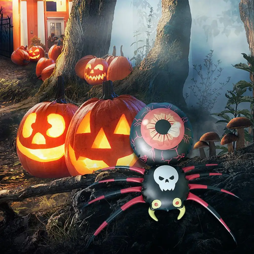 

Scary Halloween Spider With 16 Color LED Lights 3.6 Ghost Decoration Festival Glowing Garden ft Blow Yard Up N9Z7