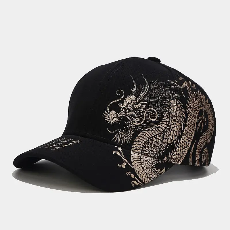 

Dragon embroidery Baseball cap Fashion Chinese Dragon Pattern Adjustable Cap Sports Running Casual Sun Hat Fashion Snapback hat