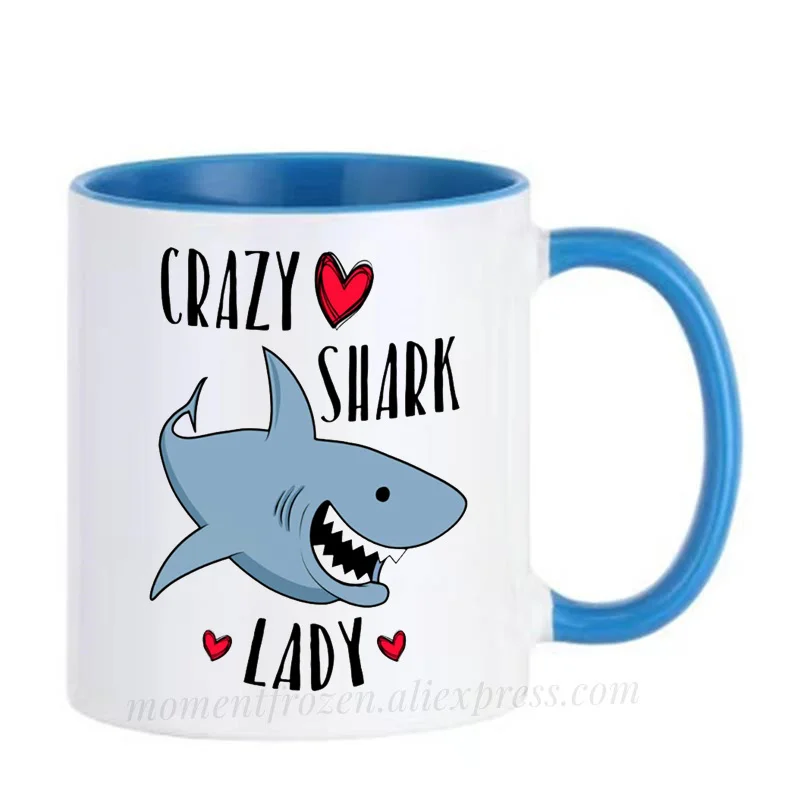 Чашки Crazy Shark для офисной леди кофейные кружки чайная посуда из лисы лягушек