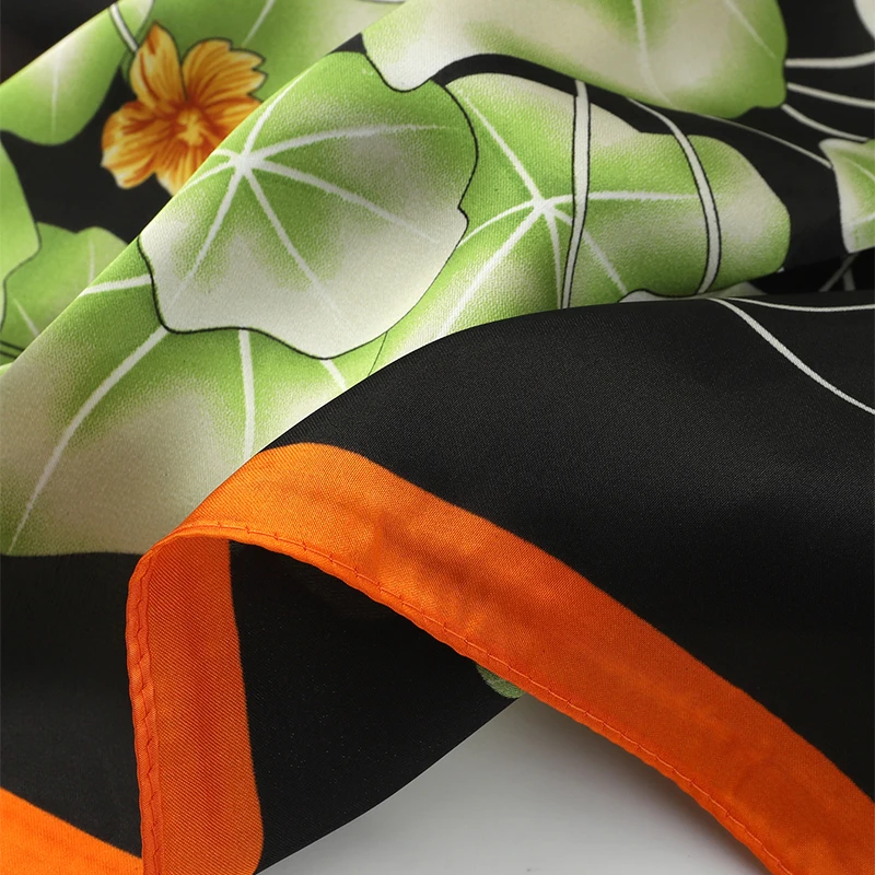 Роскошный шелковый шарф для женщин лента с ручкой принт маленькими кошками