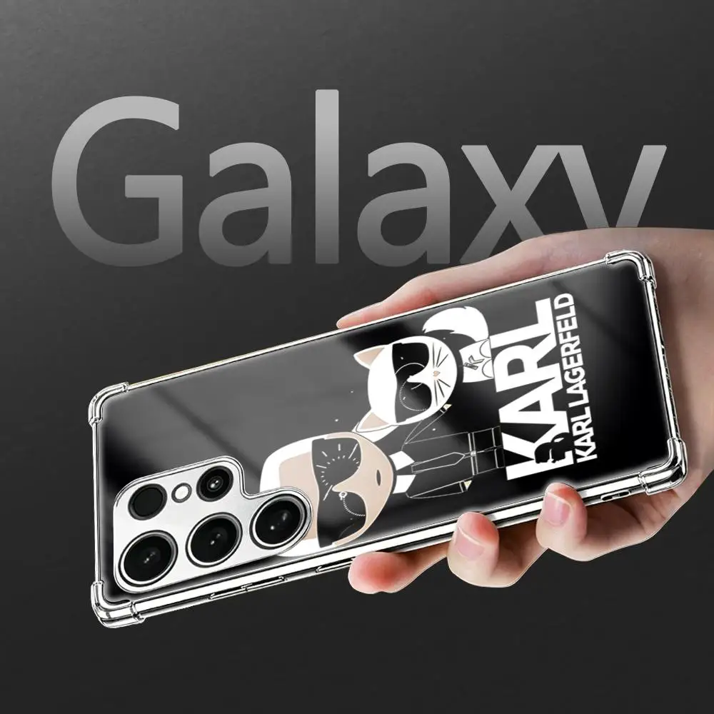 Фото Чехол для телефона Cat K-Karl для Samsung S26 S25 S24 S23 S22 S21 Plus Ultra FE, золотой/серебряный, с защитой углов, ударопрочное стекло №2