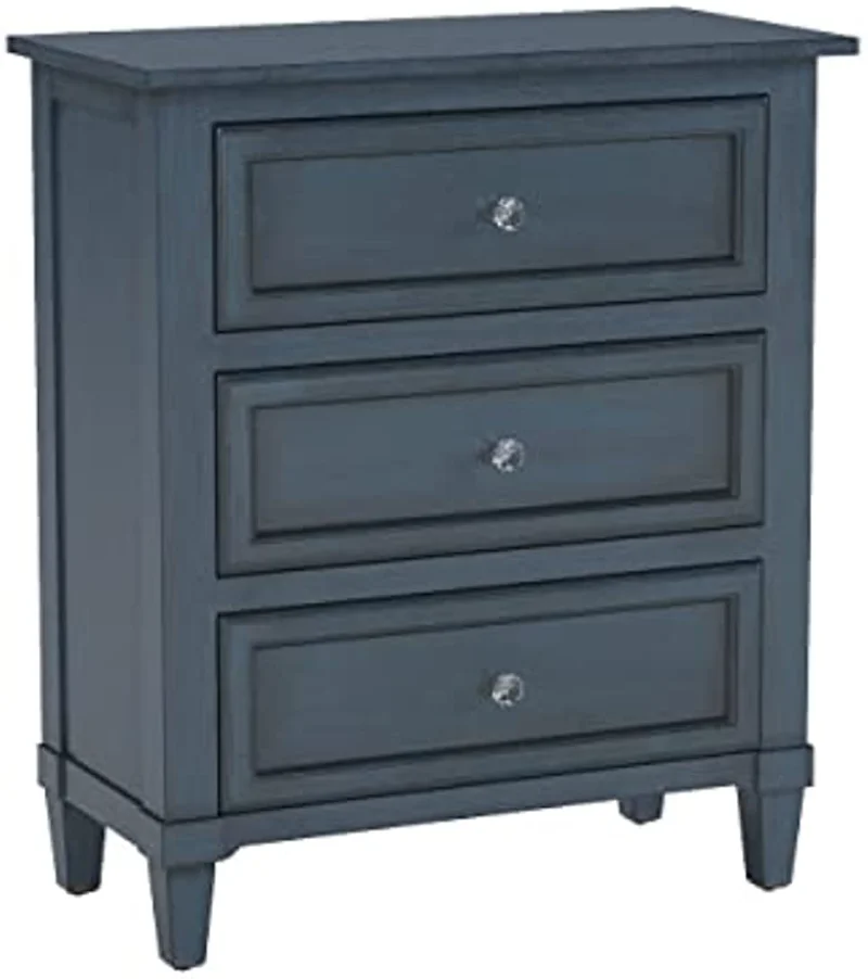 

Beckett 3-Drawer Side Table, 24x12x28, Antique Navy