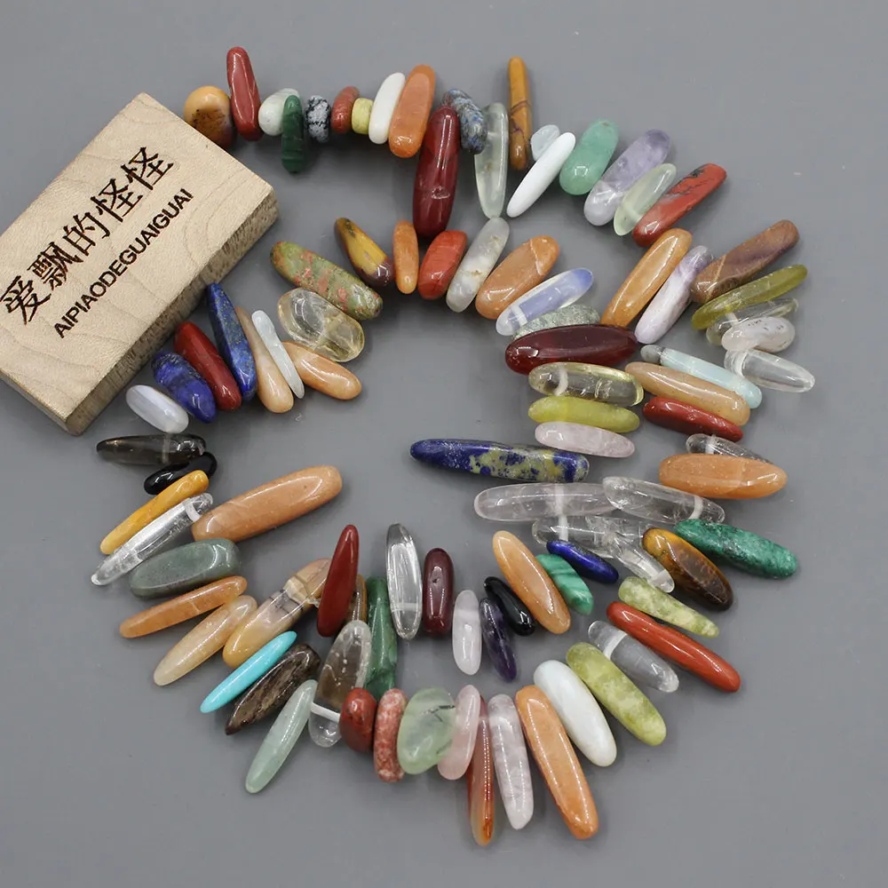 APDGG 5 Strands Natural Mix Color Gemstone Top-drilled Freeform Fancy Loose Beads 15.5