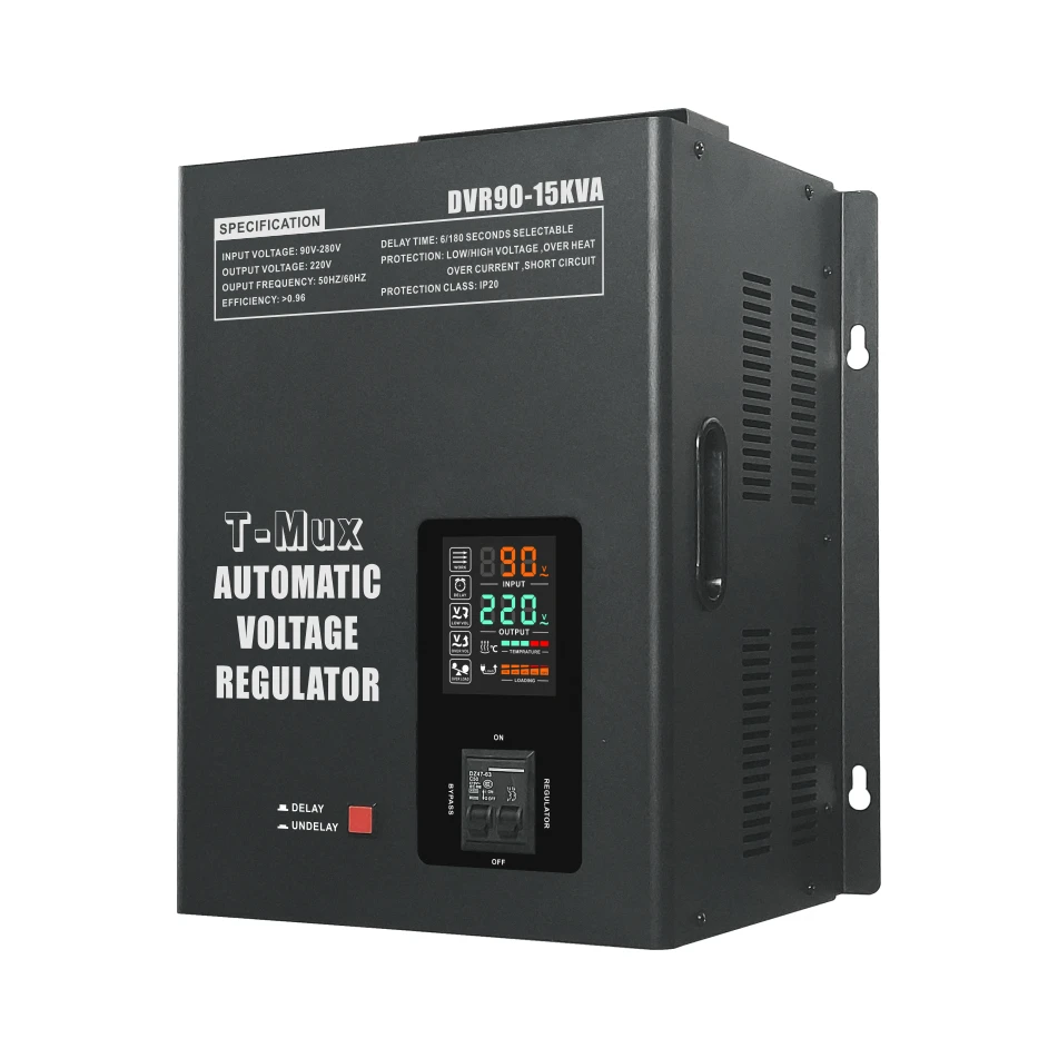 

High quality 15KVA wall mounted 220V automatic voltage stabilizer regulator