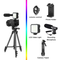 vlogging kits tripod holder photography lighting with remote control microphone led fill light for slr camera video shooting