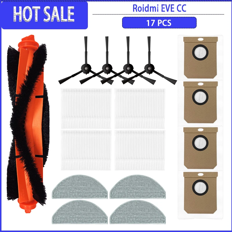 

Роликовая боковая щетка, HEPA фильтр, Швабра, пылесборник для Roidmi Eve CC/SDJ12RM, запчасти для пылесоса, аксессуары