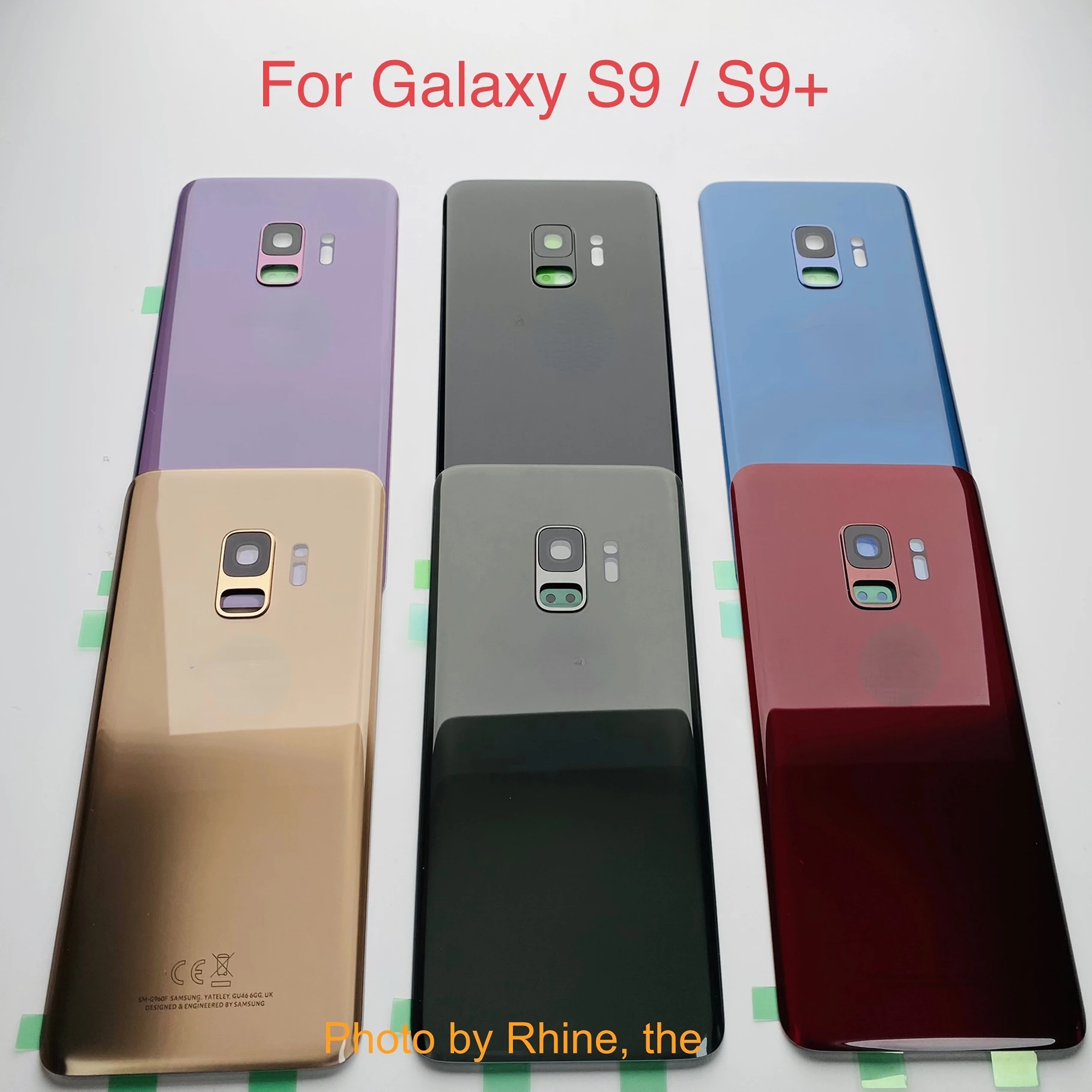 

SAMSUNG Galaxy S9 Plus S9+ G965 SM-G965F S9 G960 SM-G960F Glass Back Battery Housing Repair Cover Rear Door Case Replacement