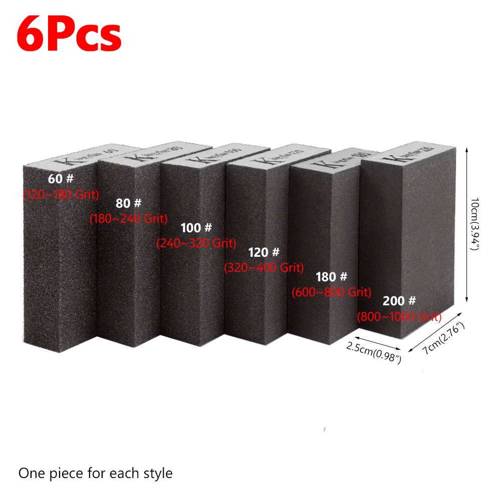 

Набор абразивных губок 6 шт., 60-220 #